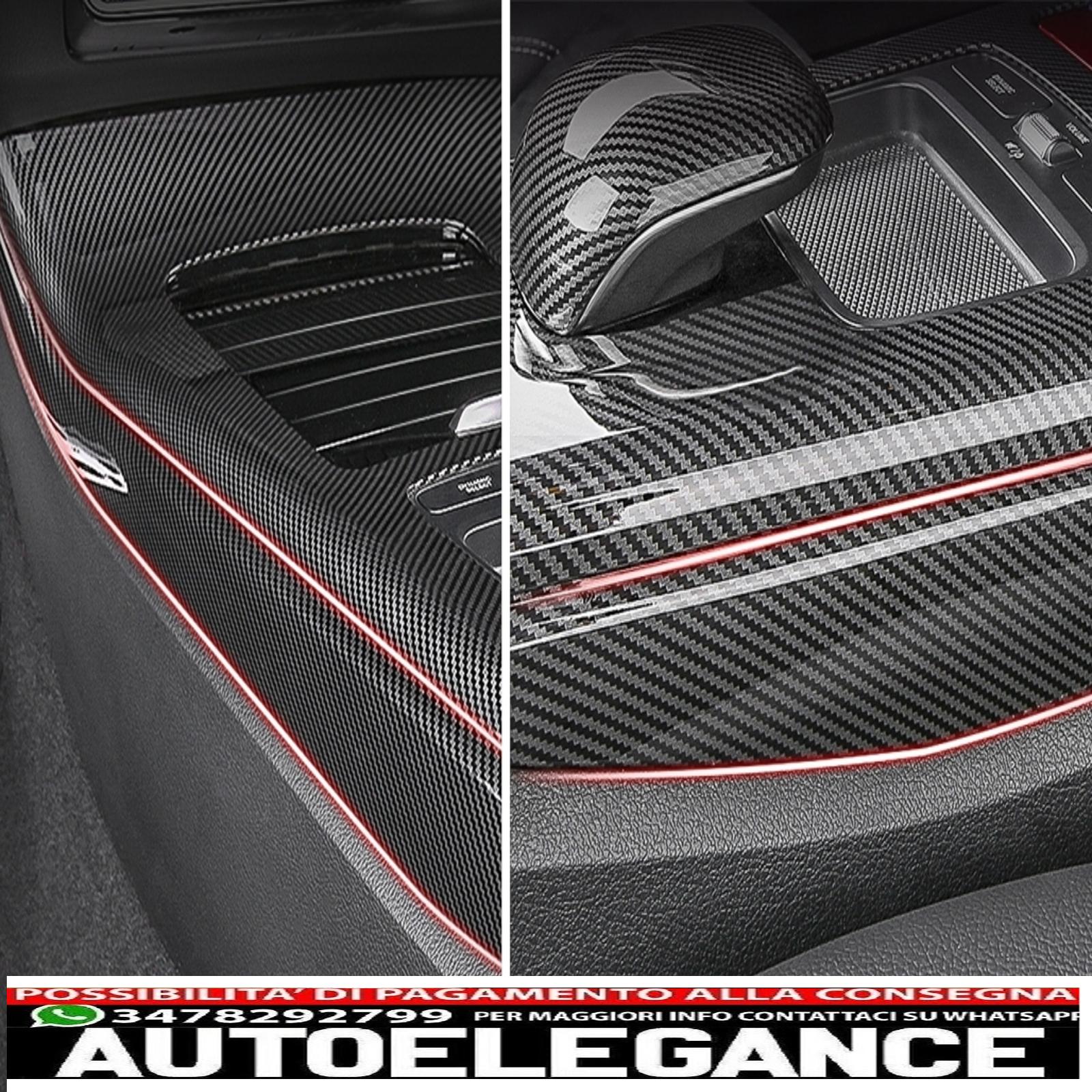 Copertura decorativa laterale del pannello della console centrale dell'auto, adatta per Mercedes Classe A W177 V177 (2018 in poi), carbonio AUTOELEGANCERICAMBI