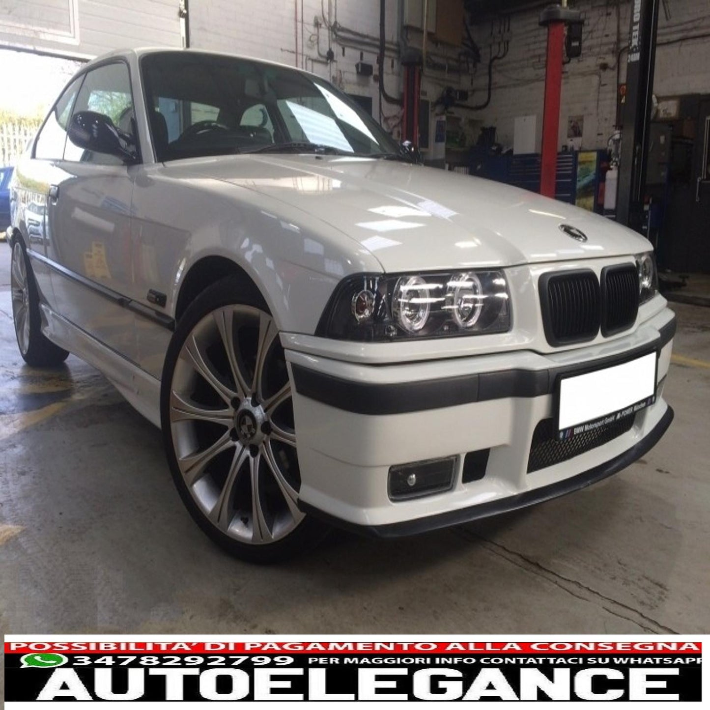 paraurti anteriore adatto per bmw 3er e36 m3 look con griglie a rene centrale