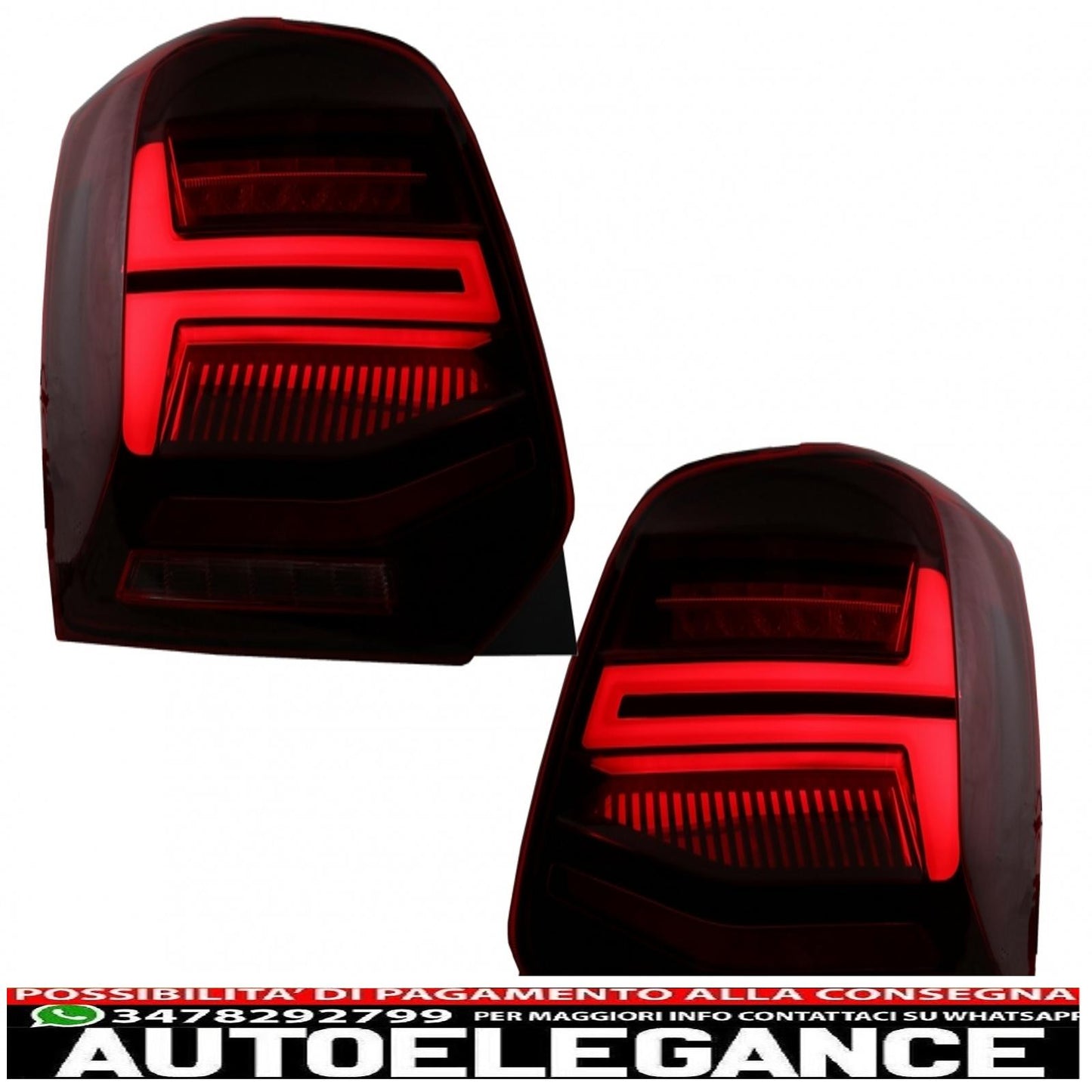 fanali posteriori full led adatti per vw polo 6r 6c 61 (2011-2017) indicatori di direzione dinamici sequenziali vento look