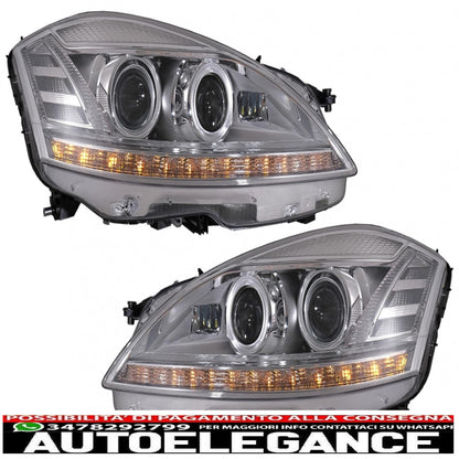 led headlights suitable for mercedes s class w221 (2005-2009) restyling look with sequential dynamic cornering lights