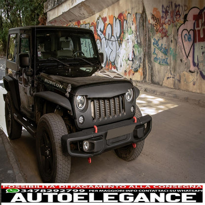 Front Center Grille Fit For Jeep Wrangler / Rubicon JK (2007-2017) Angry Bird Design New Style Matte Black