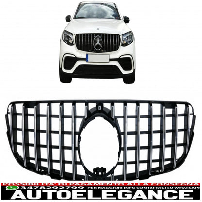 griglia anteriore centrale adatta per mercedes glc x253 c253 (2015-2018) gt r panamericana look cromata