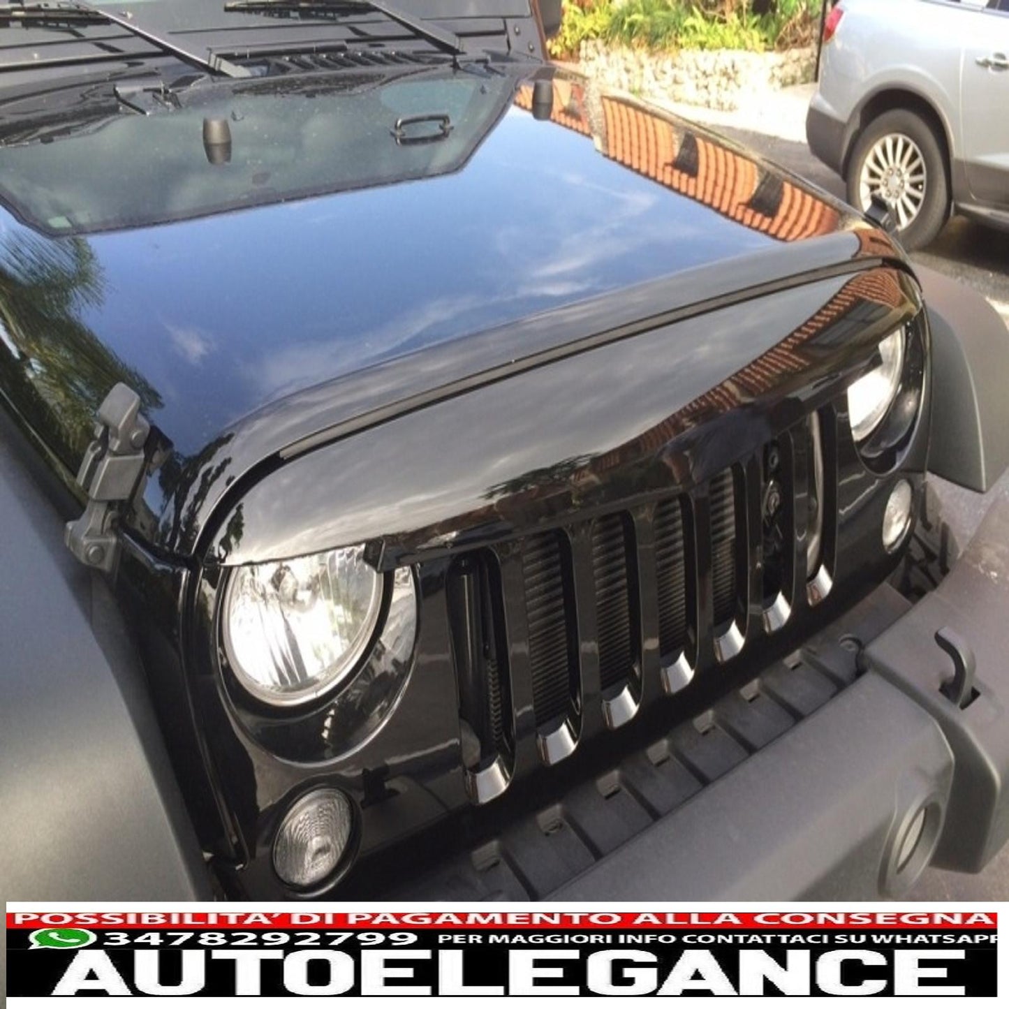 griglia centrale griglia anteriore adatta per Jeep Wrangler / Rubicon JK (2007-2017) Angry Bird Design Piano Black