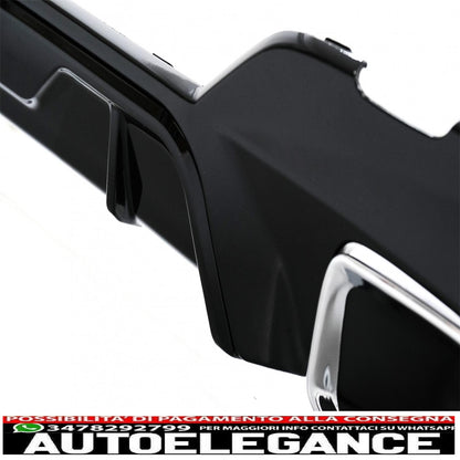 Diffusore mantovana per paraurti posteriore con terminali di scarico cromati, adatto per BMW serie 3 G20 G28 berlina G21 Touring (2018-up) M340i M Look nero pianoforte