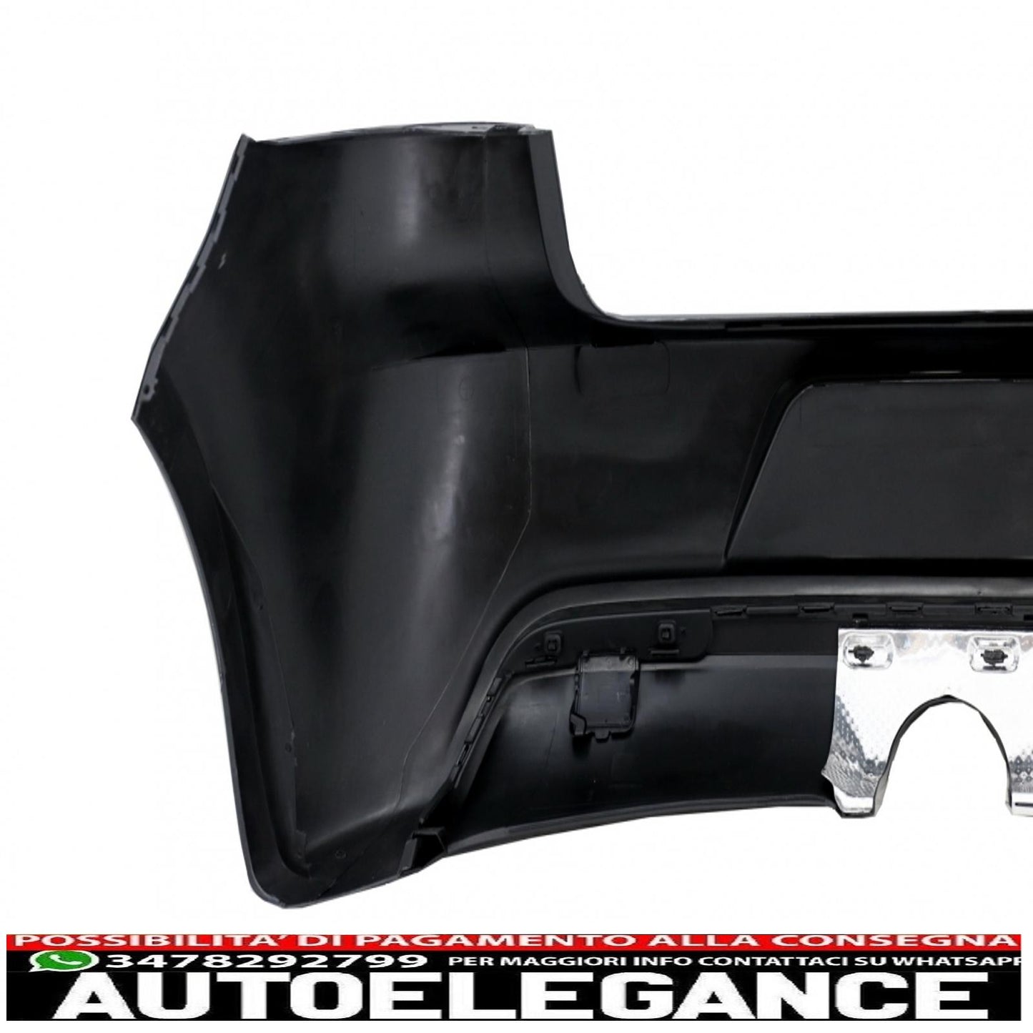 rear bumper with exhaust system suitable for vw golf vi (2008-2013) rear lights design r20 full led cherry red (left and right) and side skirts