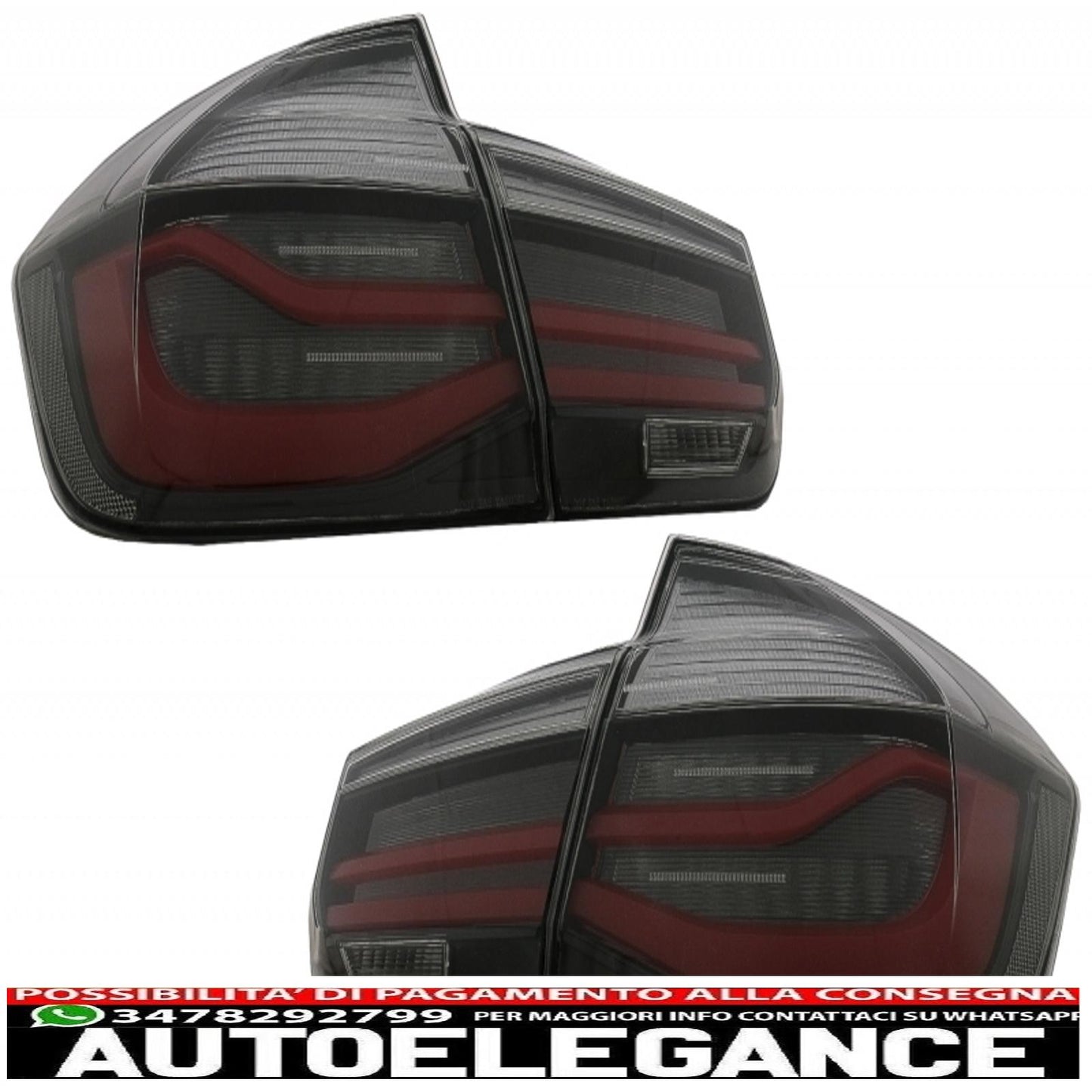 body kit suitable for bmw 3 series f30 (2011-2019) with led rear lights dynamic sequential cornering light and carbon exhaust tips 