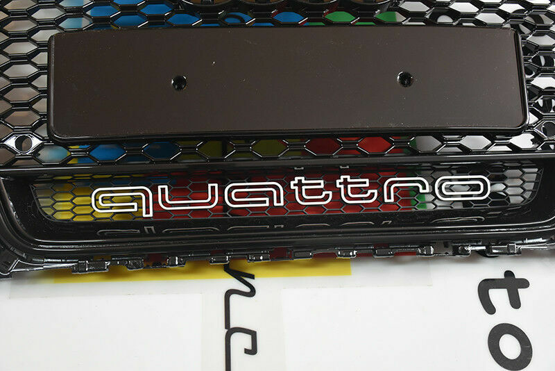 FRONT GRILLE FOR AUDI A3 8V 2012-2015 HONEYCOMB BLACK RS3 BLACK ABS QUATTRO