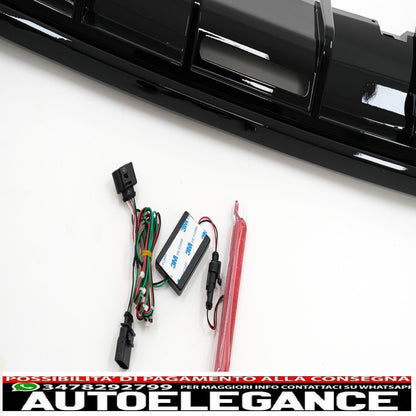 diffusore paraurti posteriore adatto per vw golf 8 hatchback mk8 mqb (2020-up) pianoforte nero