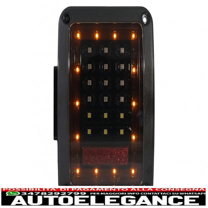 Fanali posteriori full led adatti per jeep wrangler jk (2007-2017) fumé