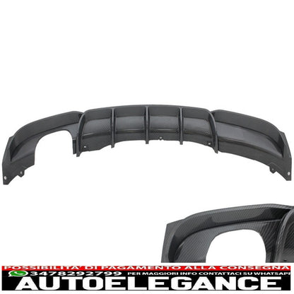 Front Bumper Spoiler Splitter with Rear Diffuser Suitable for BMW 3 Series F30 F31 (2011-up) Carbon Film Covering in M-Performance Design