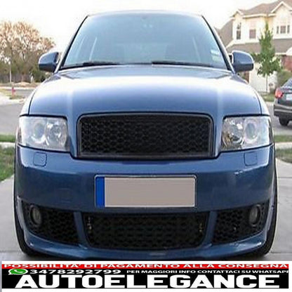 front grille without badge suitable for audi a4 b6 saloon avant 8e/8h (2001-2004) rs design matt black 