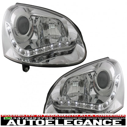 Xenon headlights suitable for vw golf 5 v jetta iii (2003-2009) chrome right hand drive 