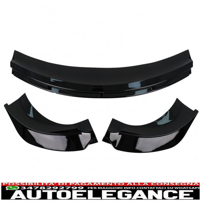 Front bumper additional spoiler lip suitable for Tesla Model 3 (2017-up) Piano Black 
