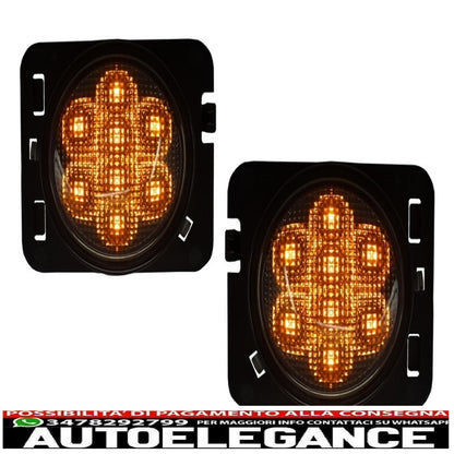 led side turn lights on fenders fit for jeep wrangler jk (2007-2016) amber light 