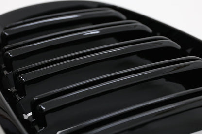 Front Grilles for BMW X5 X6 E70 E71 07-14 Double Stripe M Look Gloss Black
