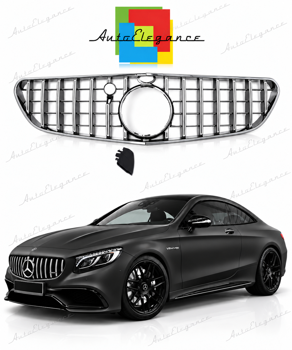 👉Griglia Panamericana cromata adatto per S63 S65 AMG (C217) 14-17 👈