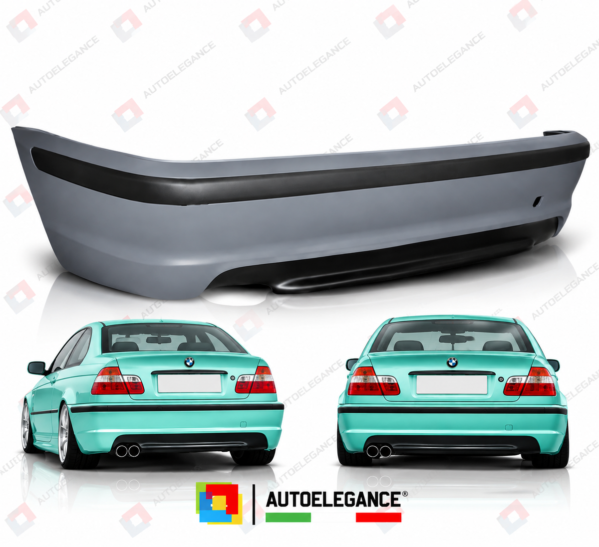 PARAURTI POSTERIORE SPORT ADATTO PER BMW E46 S 05.98-03.05 BERLINA LOOK M3