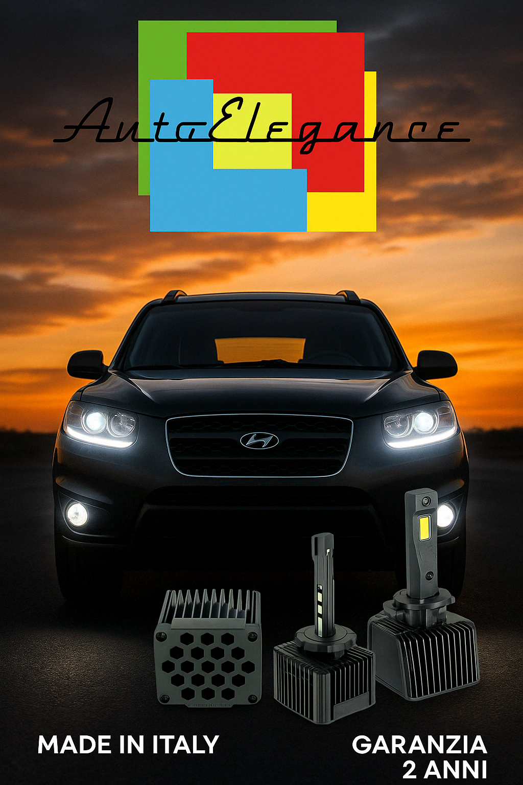❤️ KIT LED D1S 6000K BIANCO GHIACCIO ANABBAGLIANTI PER  HYUNDAI SANTAFE II❤️