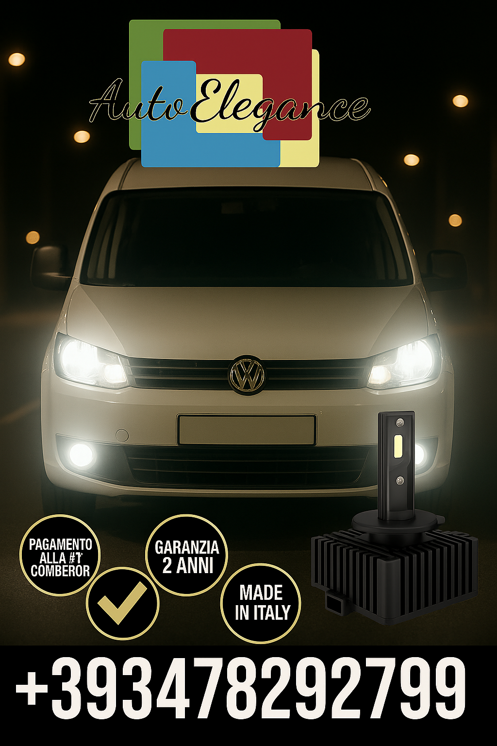 COPPIA LAMPADE D2S LED DA XENON A LED PER VW CADDY III