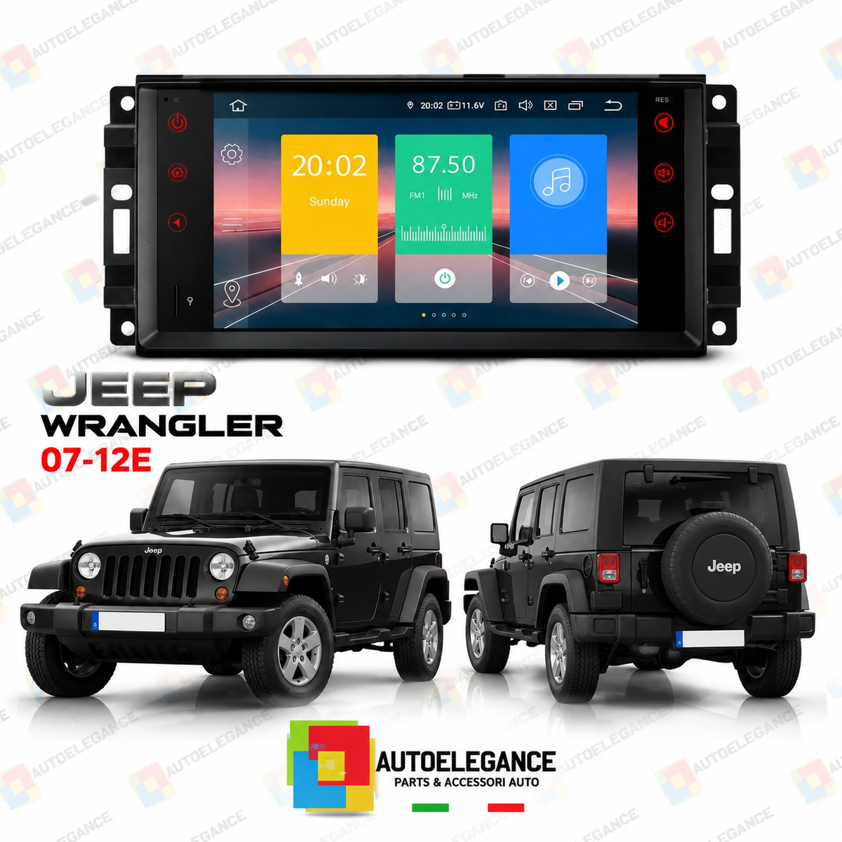 RADIO GPS ANDROID 13 ADATTO PER JEEP WRANGLER 07-12,