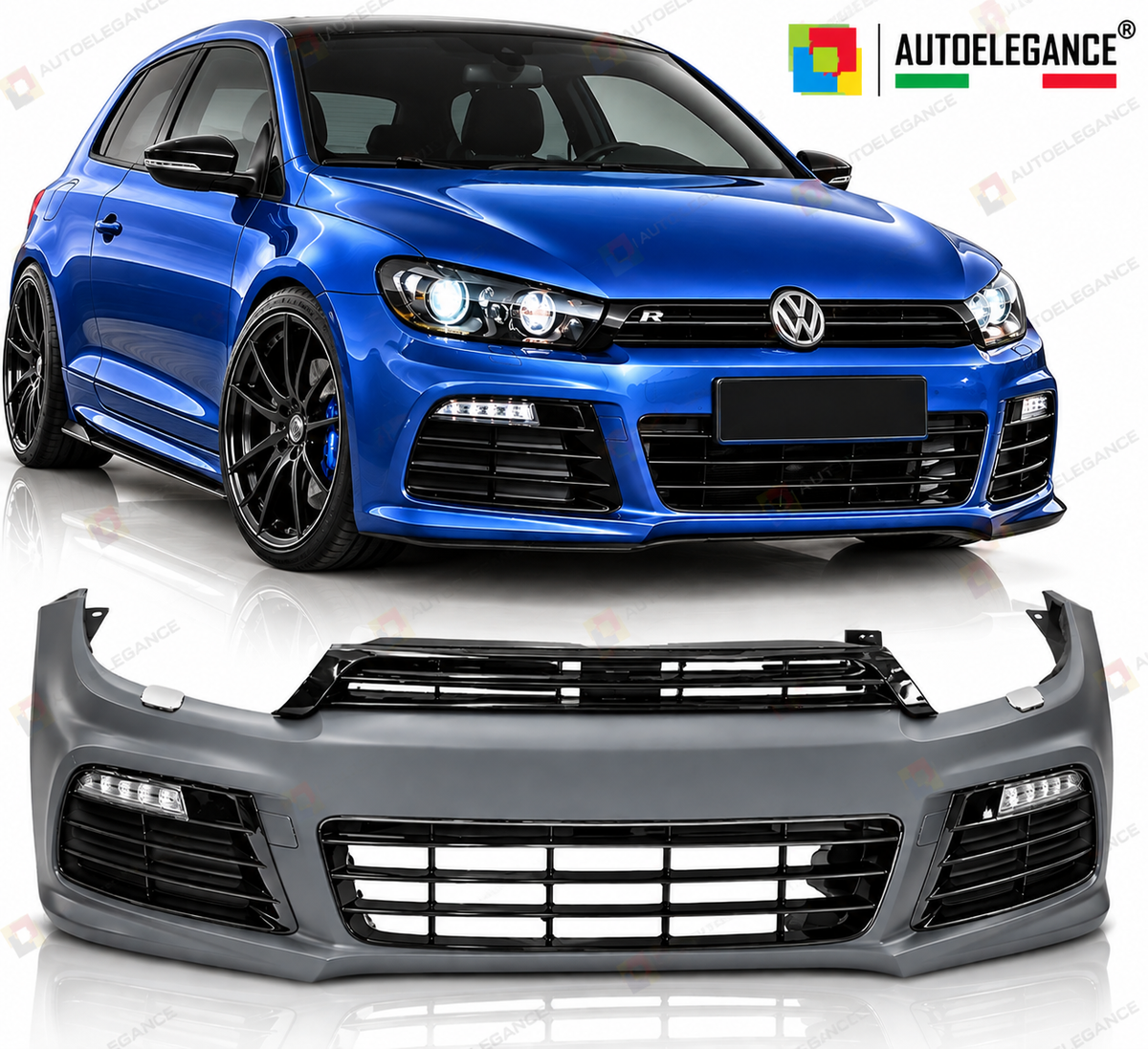 PARAURTI ANTERIORE SPORT adatto per VW SCIROCCO 08-14 LOOK R