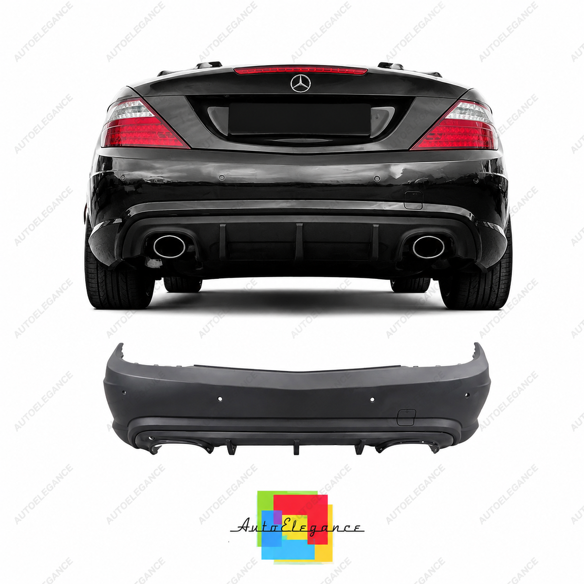 👉Paraurti Posteriore Mercedes SLK R172 11-15 Look AMG Uscita doppia👈