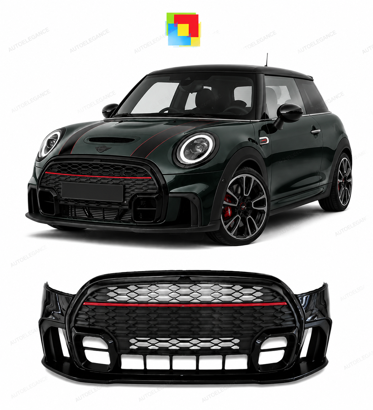 💕PARAURTI ANTERIORE MINI F55 JCW 14-20 LOOK NEW JCW💕
