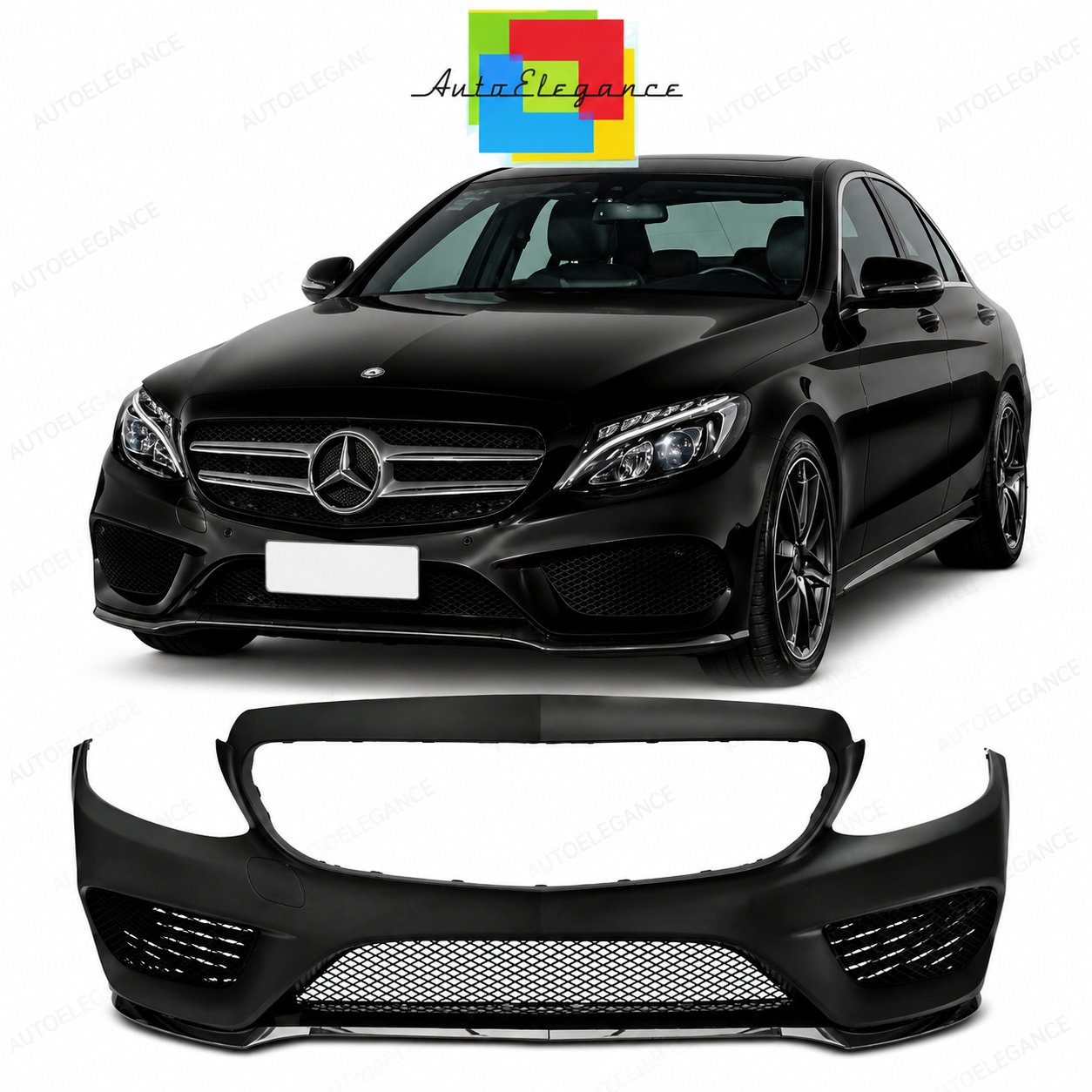 💕PARAURTI ANTERIORE MERCEDES CLASSE C W205 15-18 LOOK AMG💕