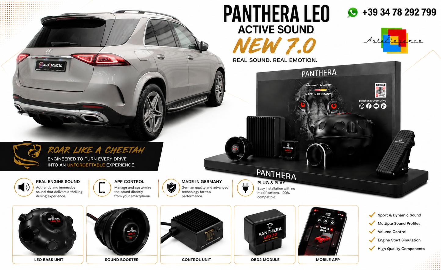 💕ART.2672 PANTHERA Soundsystem Booster 7.0-Mercedes-AMG -Line GLE SUV W167💕