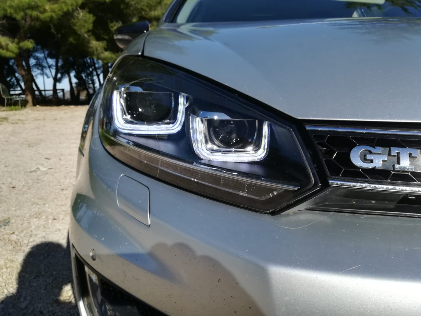 ✨FANALI ANTERIORI LUCI DIURNE ADATTI PER VW Golf 6 08-12 Trasparente/Nero✨
