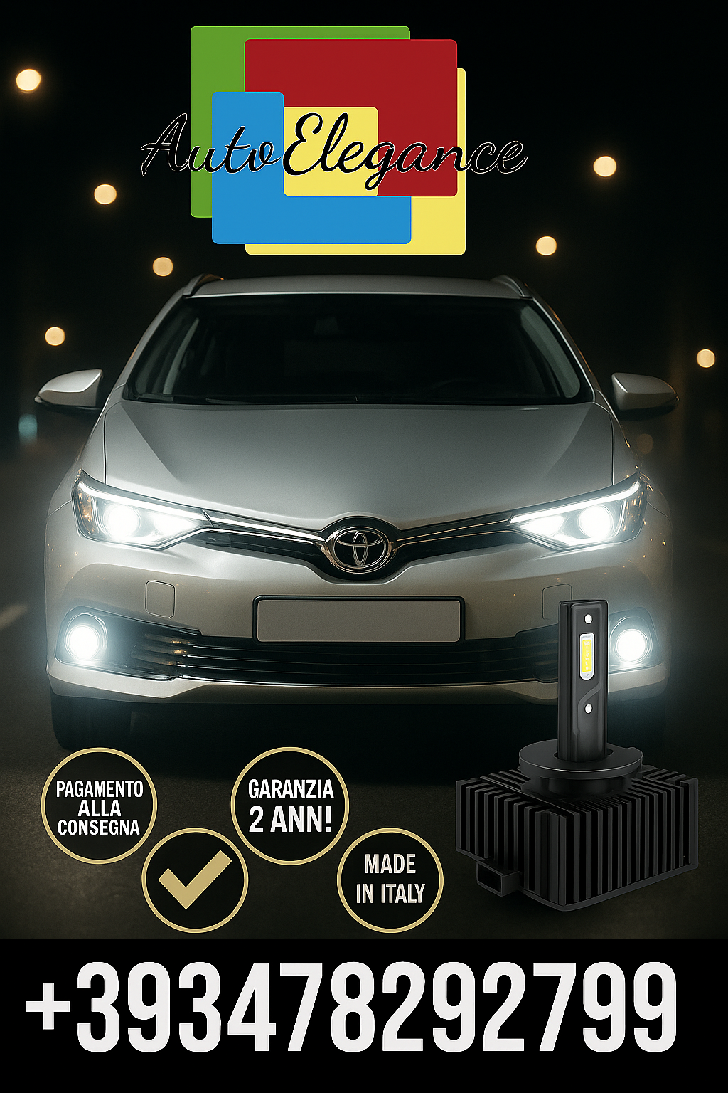 COPPIA LAMPADE D2S LED DA XENON A LED PER  TOYOTA  AURIS