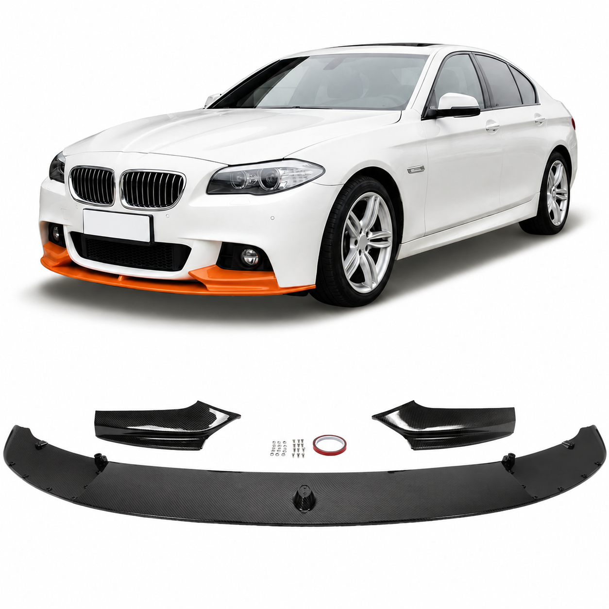SPLITTER SUITABLE FOR VW GOLF 8 GTI GTD RLINE LOOK GLOSSY BLACK SPORTY DESIGN 