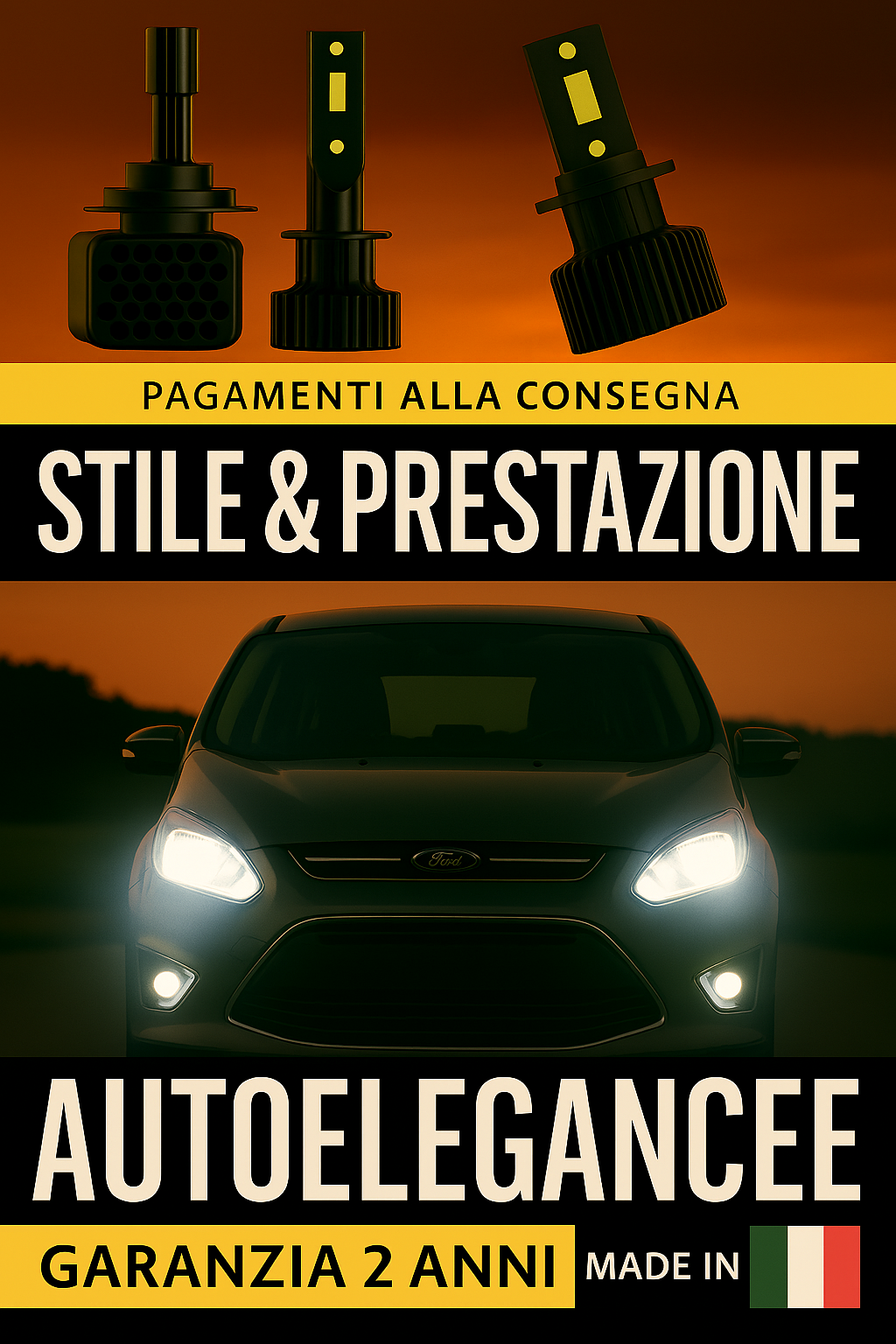 ❤️ KIT LED D1S 6000K BIANCO GHIACCIO PER FARI ANABBAGLIANTI FORD C-MAX – LUCEI❤️