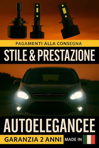 ❤️ KIT LED D1S 6000K BIANCO GHIACCIO PER FARI ANABBAGLIANTI FORD C-MAX – LUCEI❤️