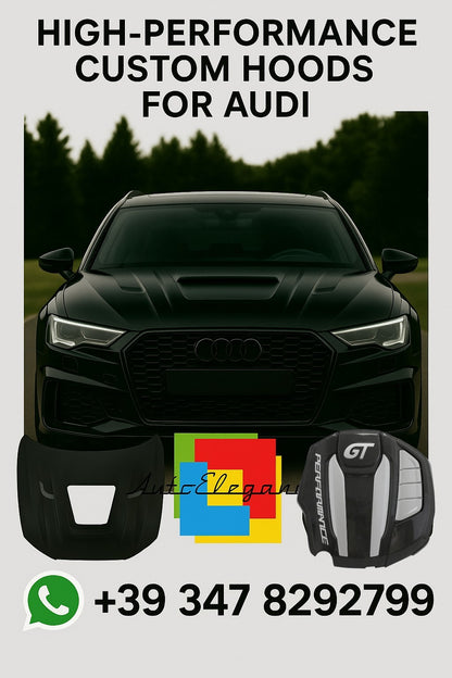 💎COFANO ANTERIORE PER AUDI A6 C7 2012-2018 LOOK GT VETRO E COPERTURA MOTORE💎