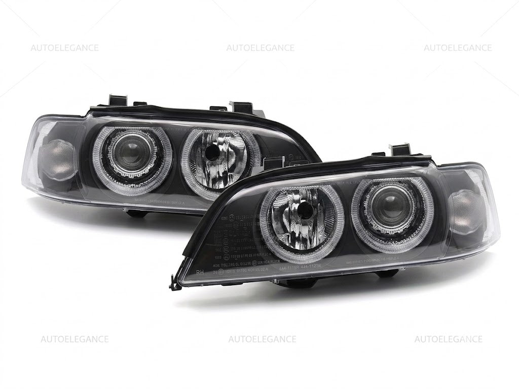 💫ART.10092 FARI ANTERIORI XENON "ANGEL EYES" NERI PER BMW E39 LCI 00-03💫