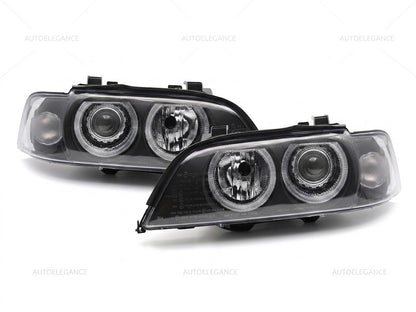 💫ART.10092 FARI ANTERIORI XENON "ANGEL EYES" NERI PER BMW E39 LCI 00-03💫