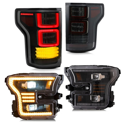 LED Headlights and Taillights for Ford F150 2015-2020 Front and Rear Light Kit 