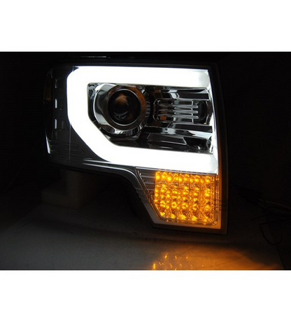 💕 Fari Anteriori Adatto per Ford F150 MK12 2008-2014 Tube LED Cromo 💕