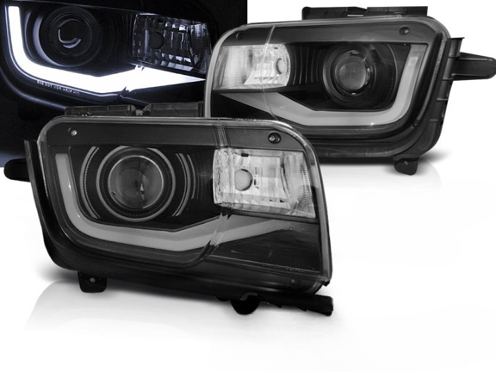 ART.5514 FARI ANTERIORI CHEVROLET CAMARO 09-13 TUBO NERO CHIARO