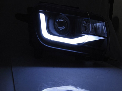 ART.5514 FARI ANTERIORI CHEVROLET CAMARO 09-13 TUBO NERO CHIARO