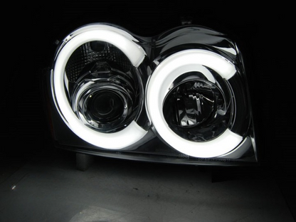 ART.5574  FARI ANTERIORI JEEP GRAND CHEROKEE 05-08 CHROME TUBE LIGHT