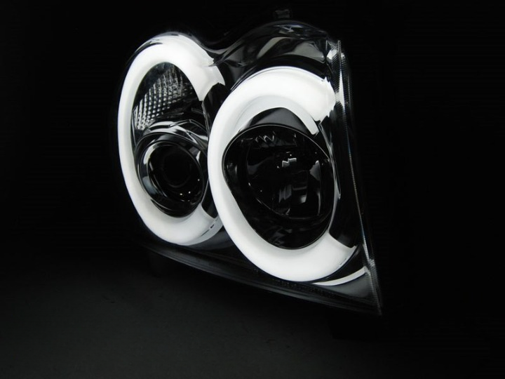 ART.5574  FARI ANTERIORI JEEP GRAND CHEROKEE 05-08 CHROME TUBE LIGHT