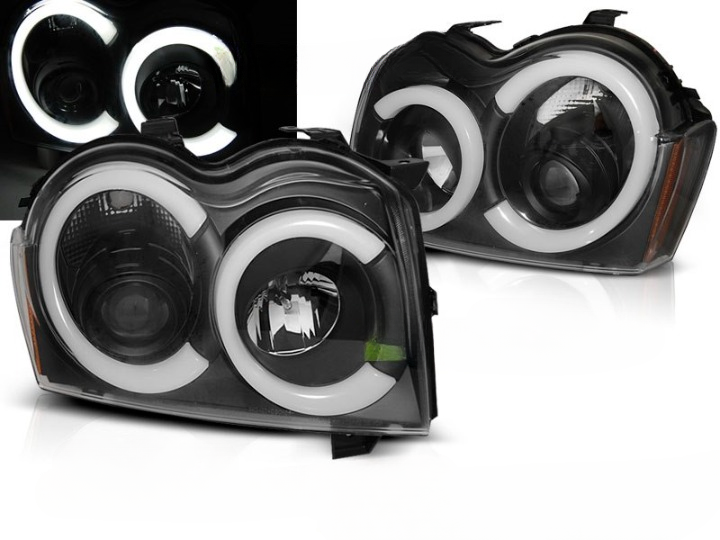 ART.5571 FARI ANTERIORI JEEP GRAND CHEROKEE 05-08 LUCE TUBARE NERA