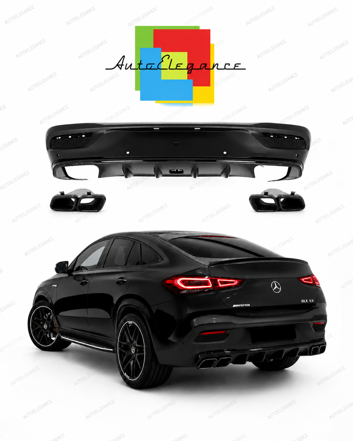 👉Diffusore Posteriore con terminali di scarico - GLE Coupé C167 Sport Line👈