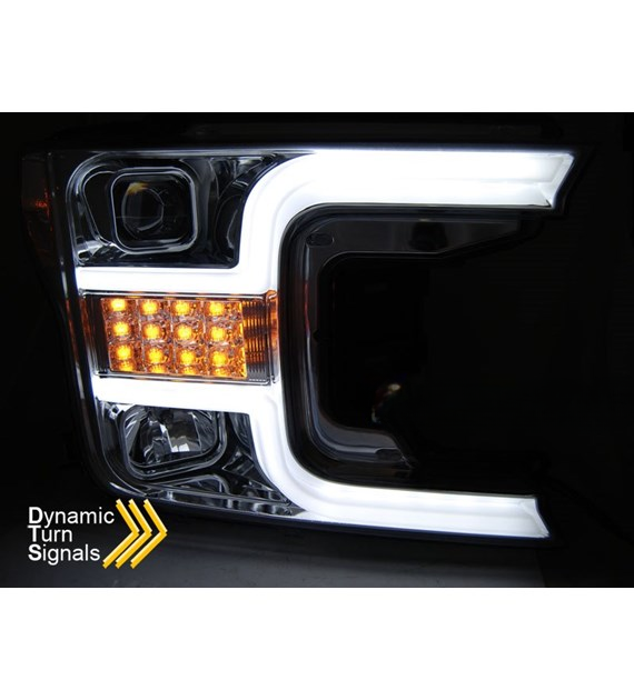 💕 Fari Anteriori Adatto per Ford F150 MK13 17-20 Tube LED Cromo 💕