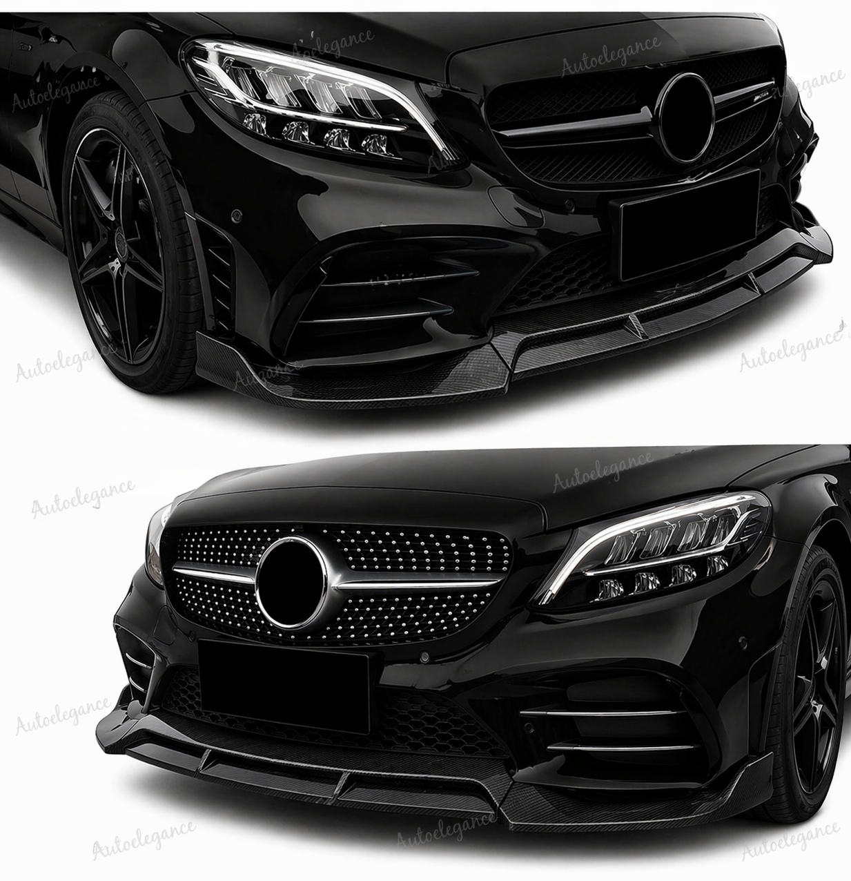🔥SPLITTER PARAURTI STILLE BRABOS PER MERCEDES C W205 14-22 FIBRA DI CARBONIO🔥