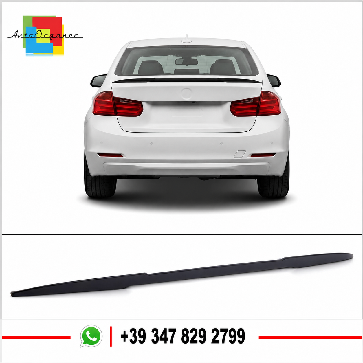👉Spoiler Posteriore Nero Opaco per BMW Serie 3 F30 Berlina 2011-2018👈
