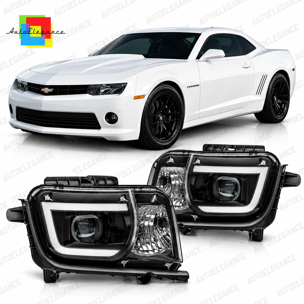 ART.5517 FARI ANTERIORI ADATTO PER CHEVROLET CAMARO 09-13 NERO