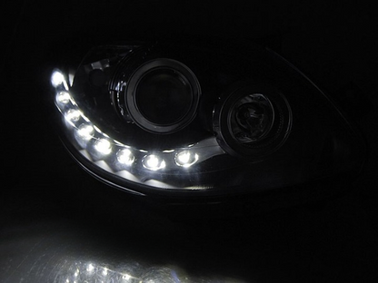 💕 Fari Anteriori Adatti per Renault Twingo 07-11 LED DRL Neri 💕
